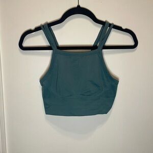 Zella high neck green blue sports bra double strap high support